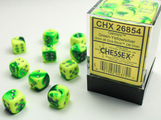 Chessex 12mm d6 Gemini Dice Block (36 Dice)