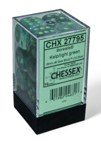 Chessex 16mm Borealis Dice Block (12 Dice)
