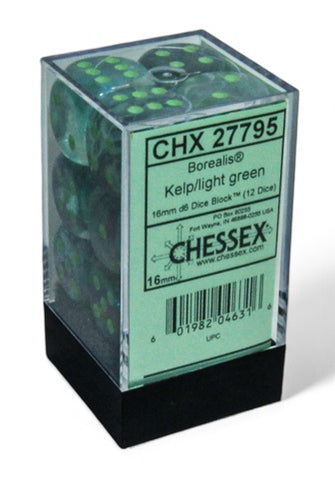 Chessex 16mm Borealis Dice Block (12 Dice)