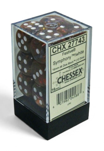 Chessex 16mm Festive Dice Block (12 Dice)