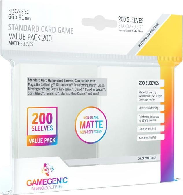 Gamegenic Matte Standard Card Game 200 Sleeve Value Pack