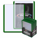BCW 3"x4" Topload Card Holder - Green Border (25ct)