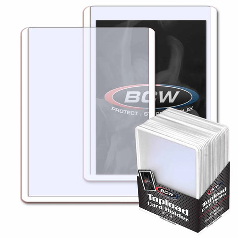 BCW 3"x4" Topload Card Holder - White Border (25ct)