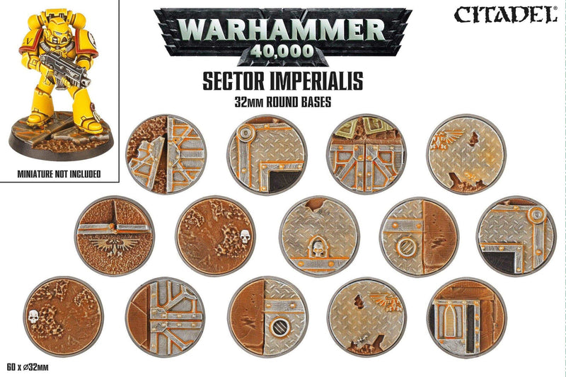 40k Sector Imperialis 32mm Round Bases