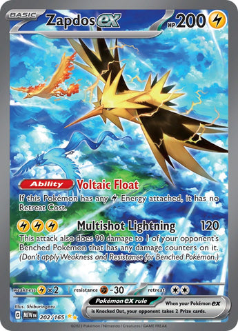 Graded: Zapdos ex (202/165) [Scarlet & Violet 151]