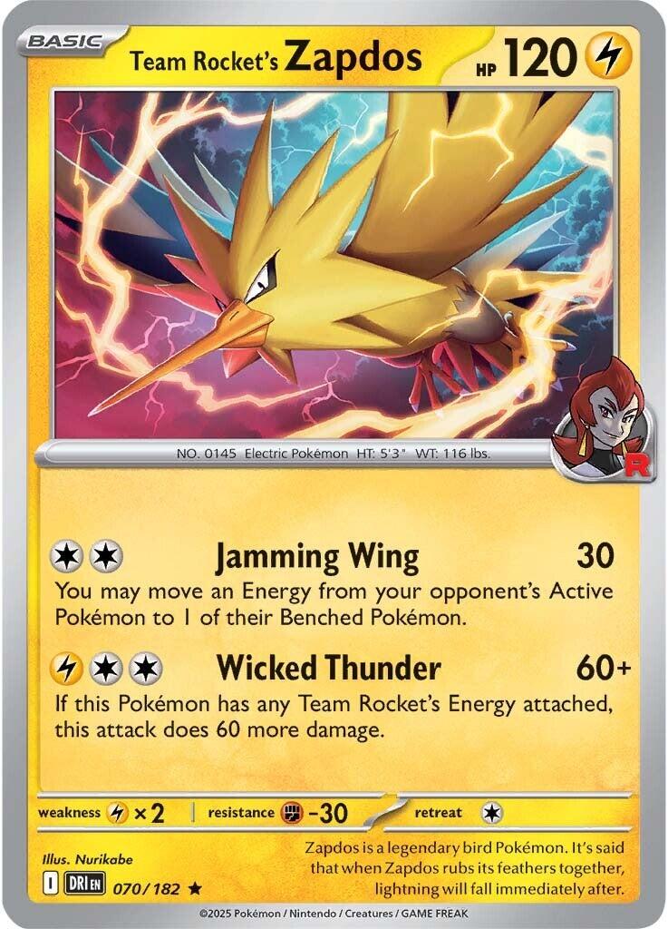 Team Rocket's Zapdos (070/182) [Scarlet & Violet: Destined Rivals]