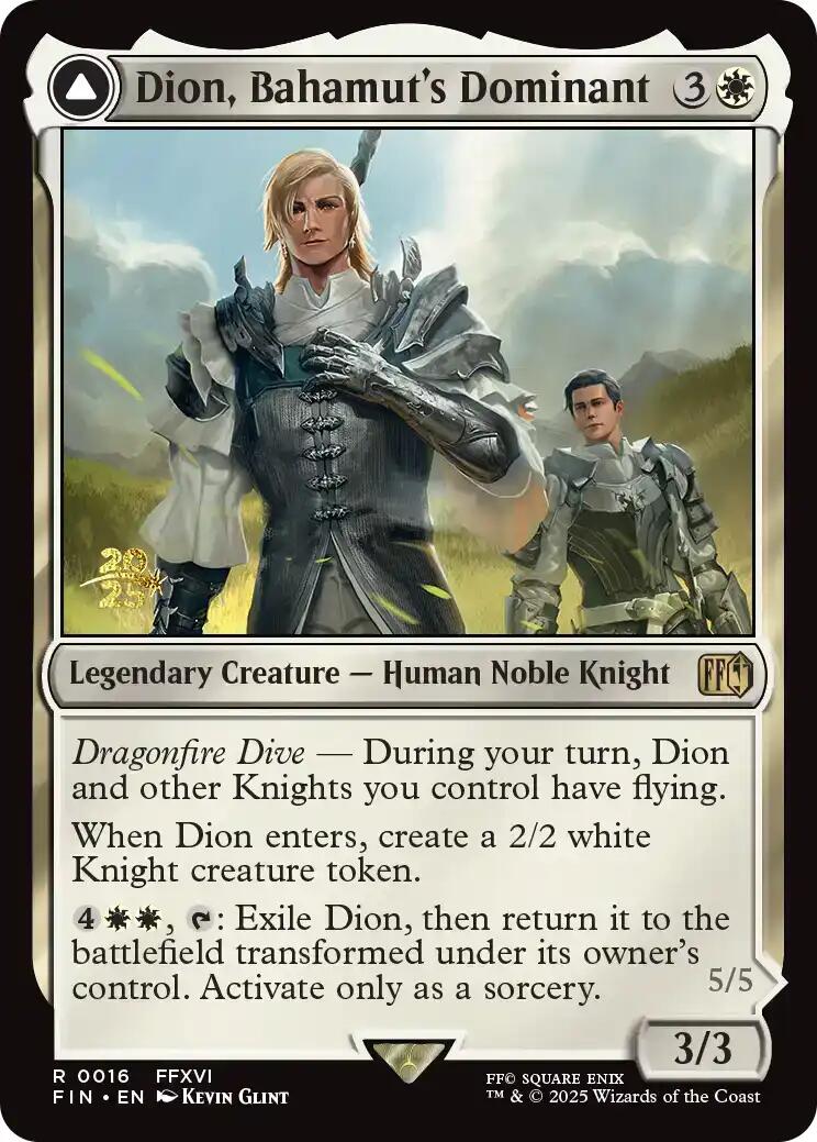 Dion, Bahamut's Dominant // Bahamut, Warden of Light [FINAL FANTASY Prerelease Promo]