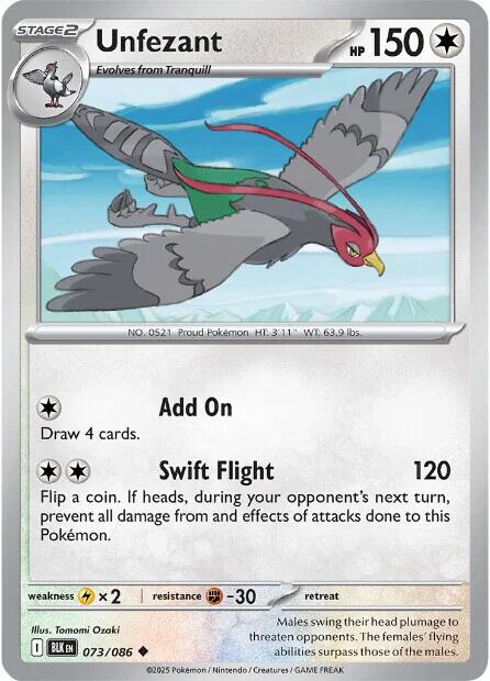 Unfezant (073/086) [Scarlet & Violet: Black Bolt]
