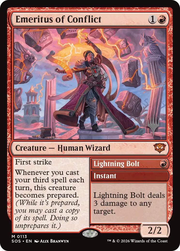 Emeritus of Conflict [Secrets of Strixhaven Promos]