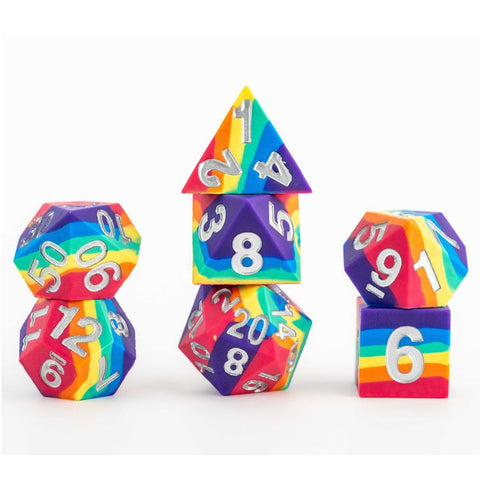 7-Set Sharp Edge Silicone Rainbow Dice