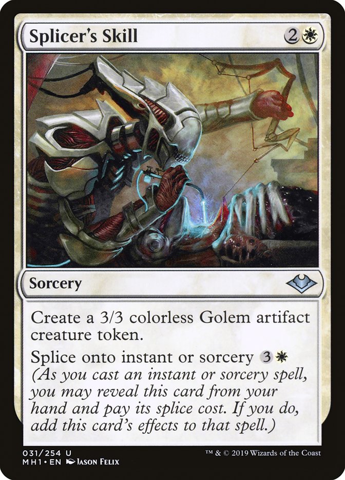 cards that create golem tokens mtg Mtg Modern Horizons Uncommon Splicer's Skill #31