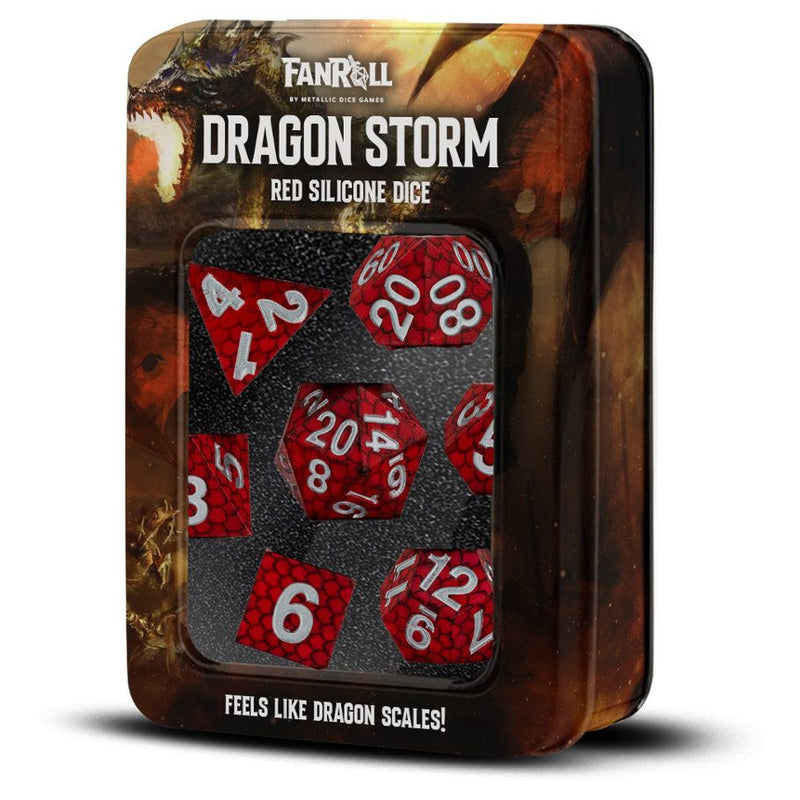 Dragon Storm Silicone Dice: Red Dragon Scales