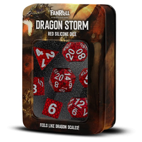 Dragon Storm Silicone Dice: Red Dragon Scales