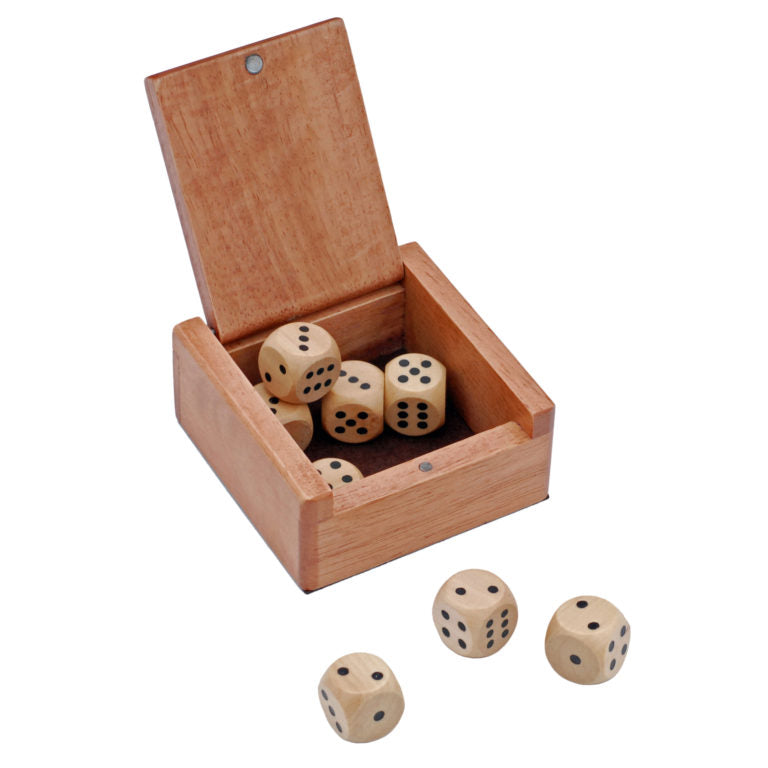 Dice Box & 8 Wooden Dice