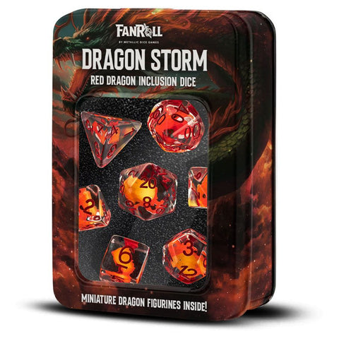 Dragon Storm Silicone Dice: Red Dragon Inclusion
