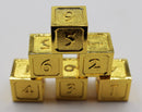 6 piece Metal D6s - Gold
