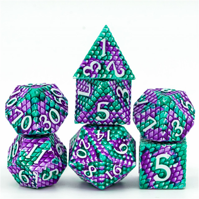 Dragon Scale: Lagoon - Metal RPG Dice Set