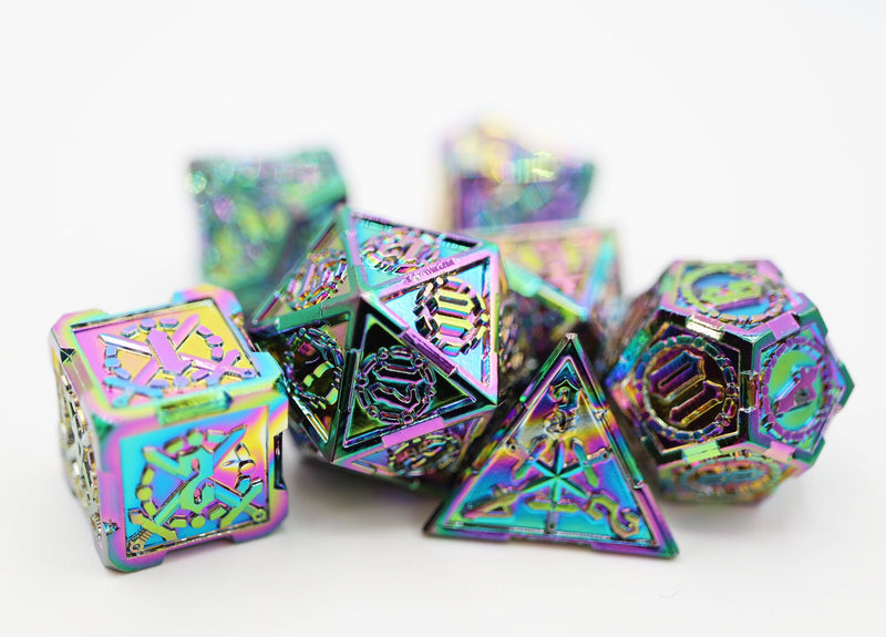 Crossed Swords: Opal Mined Sword - Metal RPG Dice Set