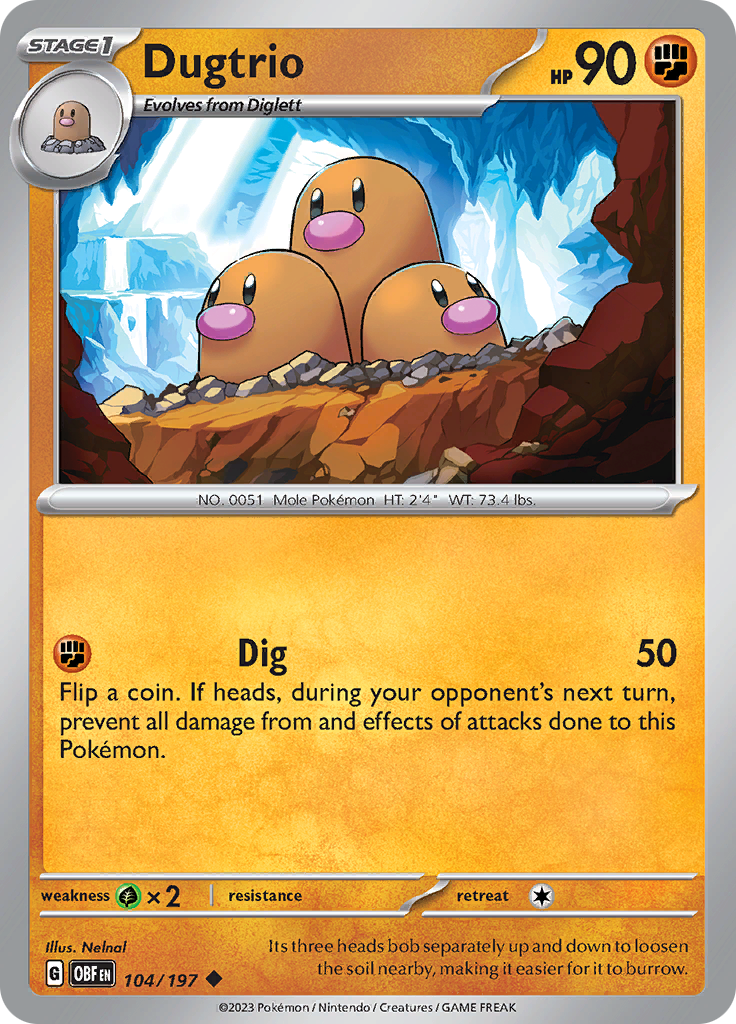 Dugtrio (104/197) [Scarlet & Violet: Obsidian Flames]