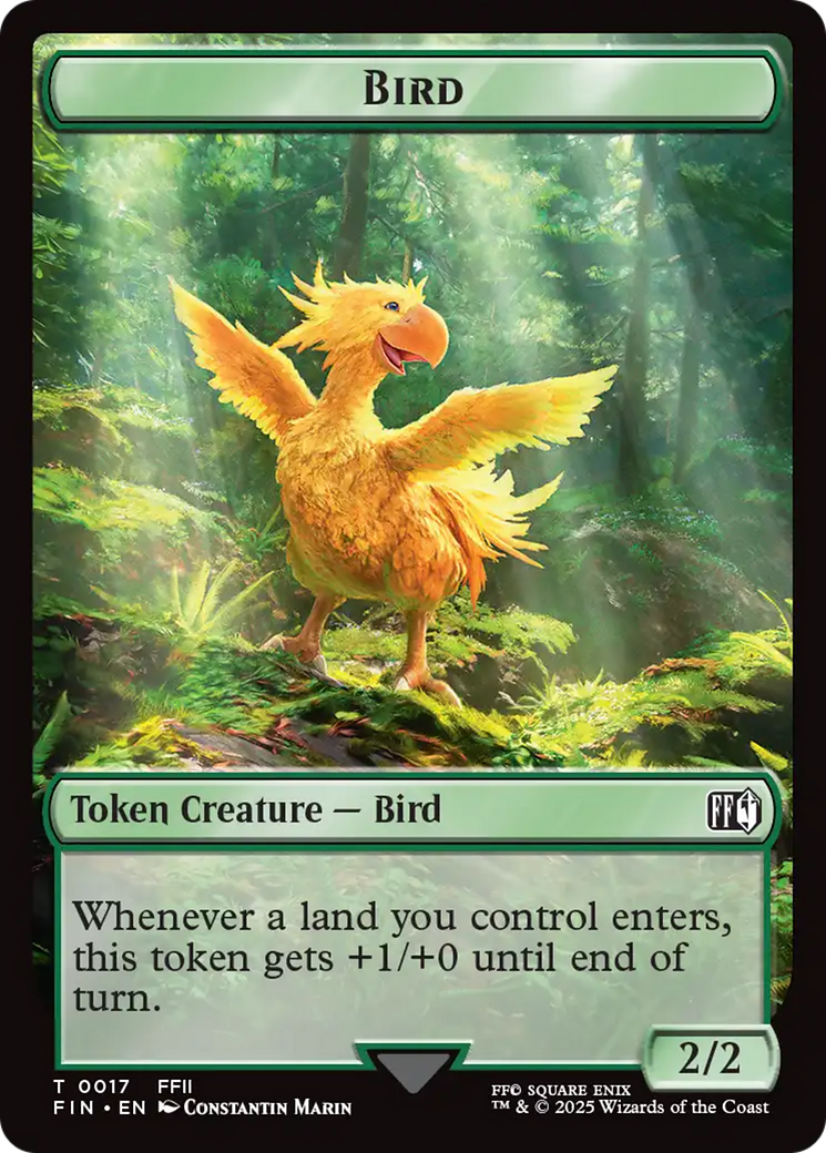 Hero (0009) // Bird (0017) Double-Sided Token [FINAL FANTASY Tokens]