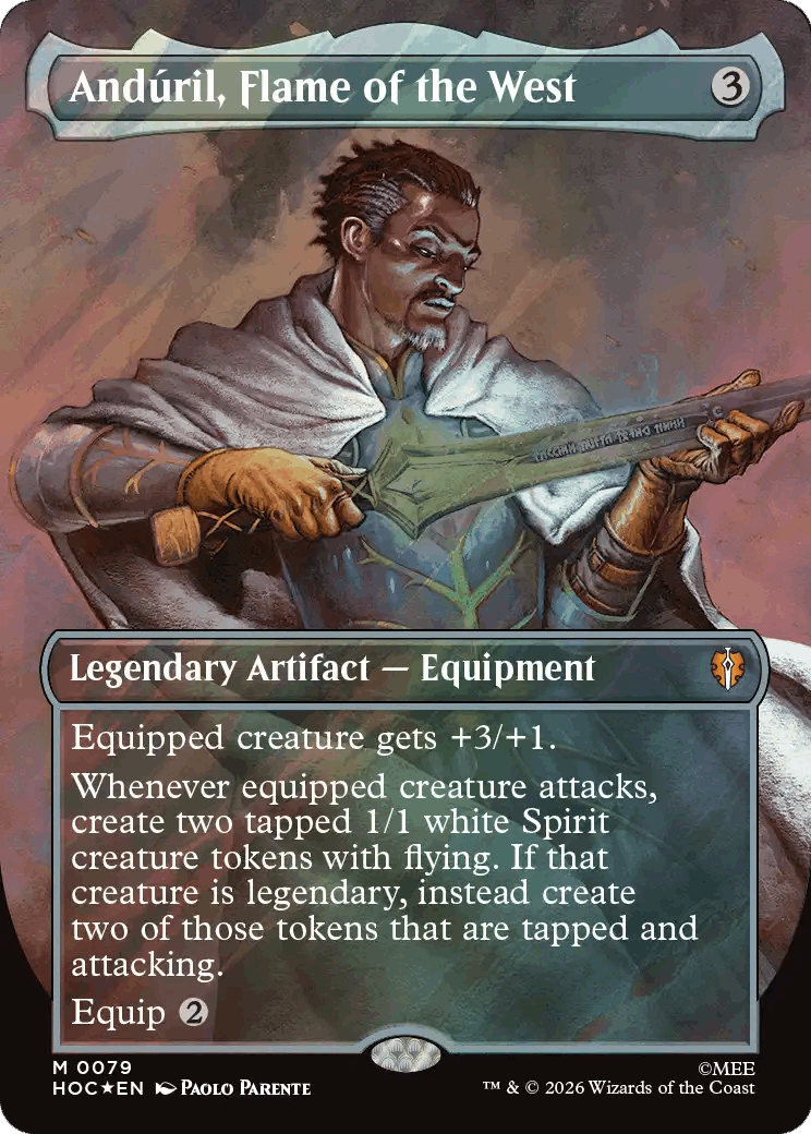 Anduril, Flame of the West (Borderless) (Surge Foil) [The Hobbit: Eternal-Legal]