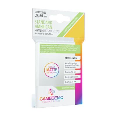 Gamegenic MATTE Sleeves: Standard American (59 x 91 mm)