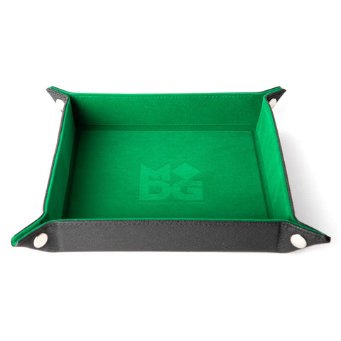 Fold Up Velvet Dice Tray with Leather Backing