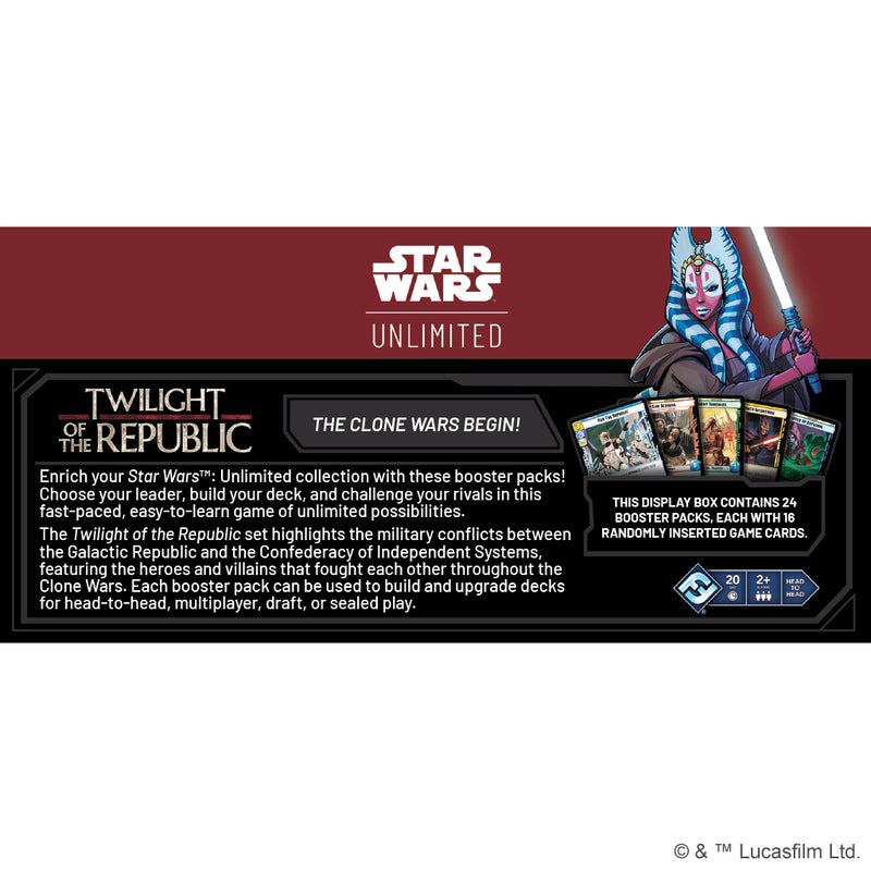 Star Wars™: Unlimited - Twilight of the Republic Booster Display