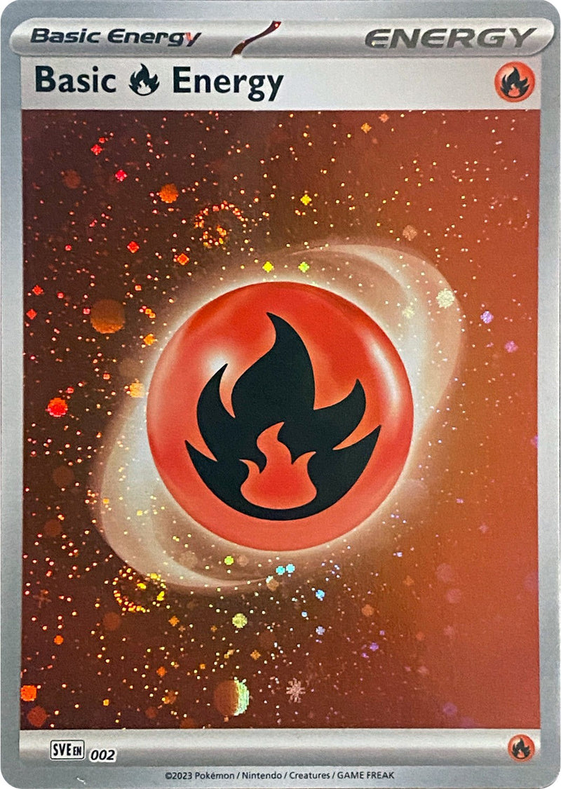 Basic Fire Energy (002) (Cosmos Holo) [Scarlet & Violet: Base Set]