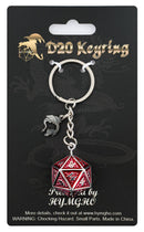 D20 Dice Keychain Behemoth - Blood on Gunmetal