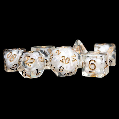 7-Set 16mm Poly Dice Set with Pearl