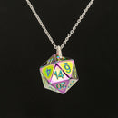 Solid Metal D20 Necklace - Rainbow