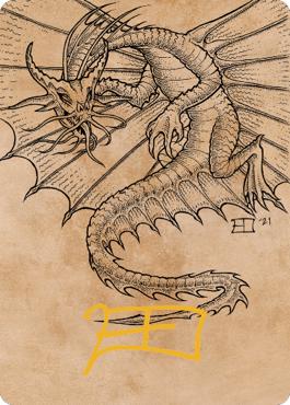 Ancient Gold Dragon Art Card (44) (Gold-Stamped Signature) [Commander Legends: Battle for Baldur's Gate Art Series]