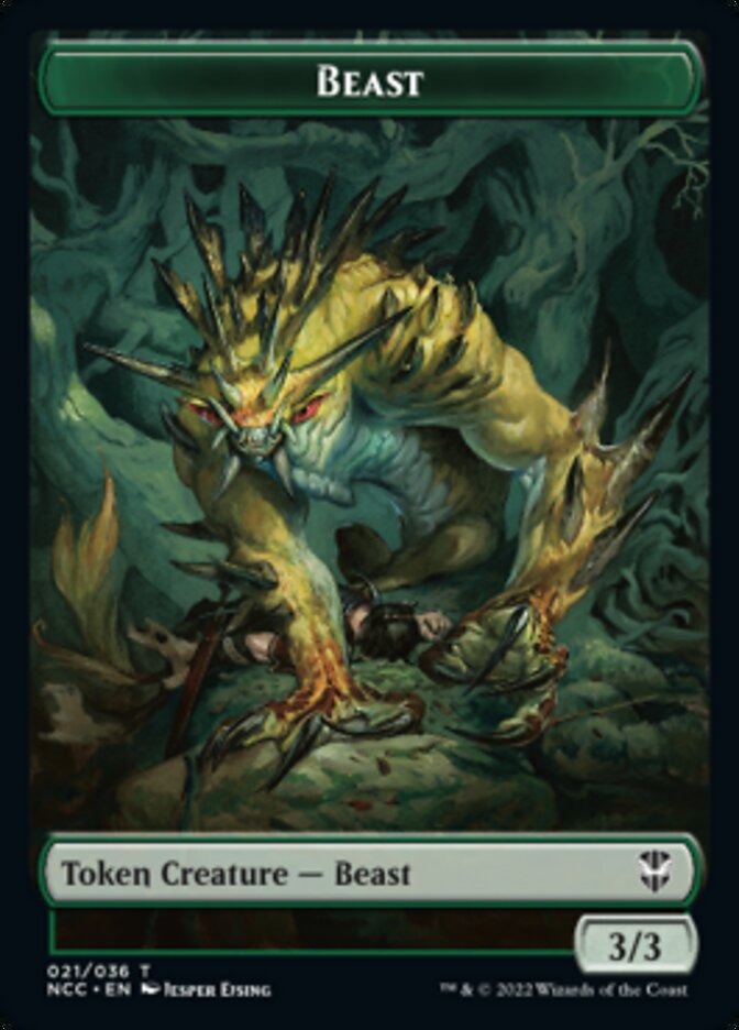 Beast // Saproling Double-sided Token [Streets of New Capenna Commander Tokens]