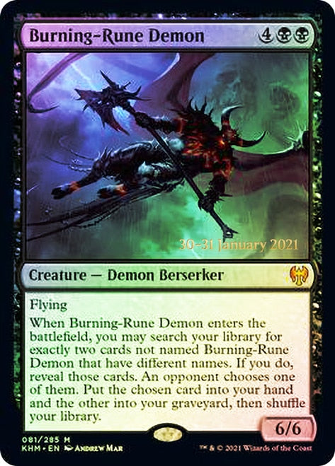 Burning-Rune Demon [Kaldheim Prerelease Promos]