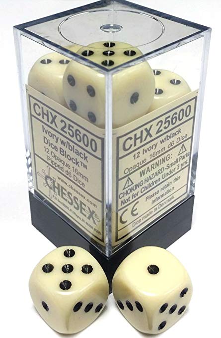 Chessex D6 16mm: Opaque (12)