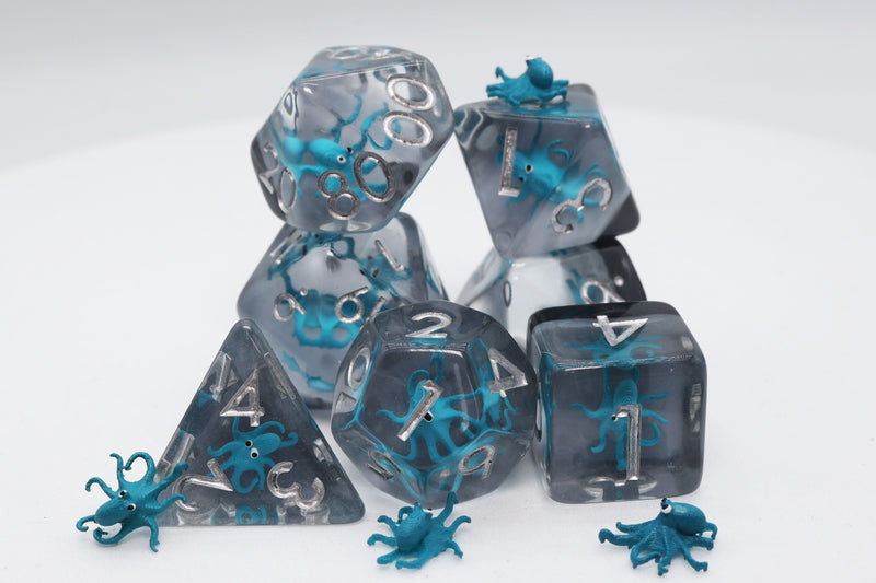 Teal Octopus RPG Dice Set