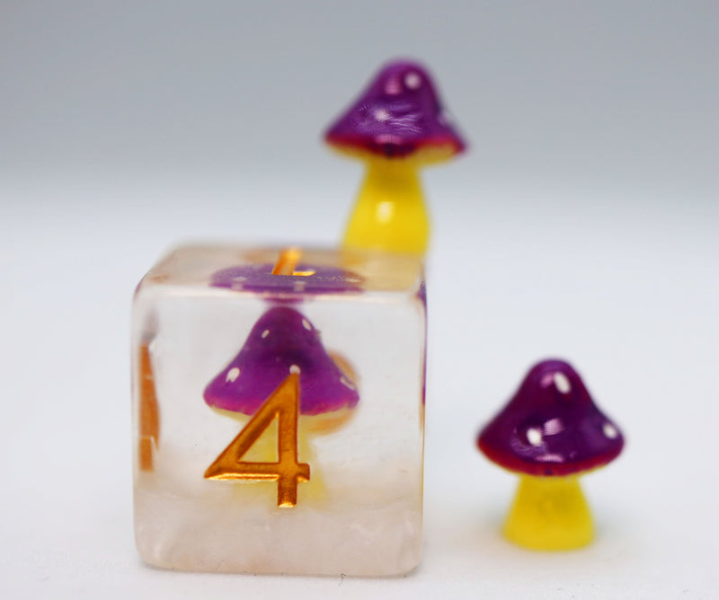 Purple Mushroom RPG Dice Set