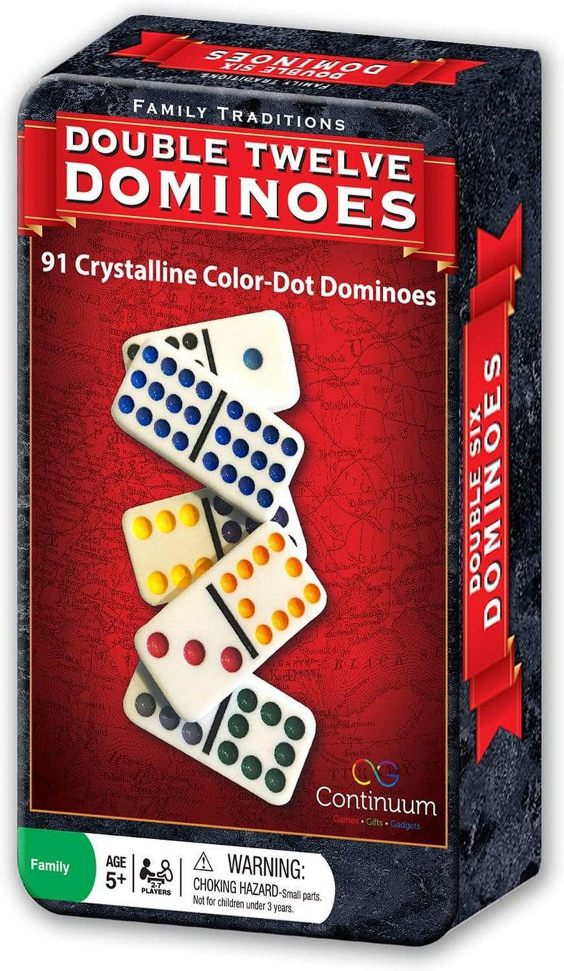 Family Traditions Double 12 Dominos Tin