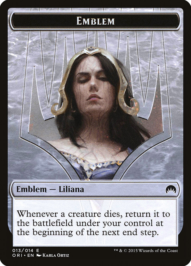 Liliana, Defiant Necromancer Emblem [Magic Origins Tokens]