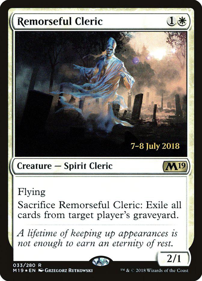 Remorseful Cleric [Core Set 2019 Prerelease Promos]