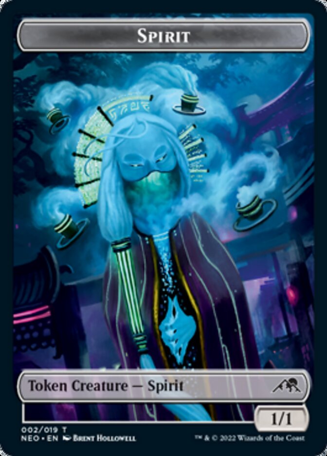 Saproling // Spirit (002) Double-sided Token [Kamigawa: Neon Dynasty Commander Tokens]