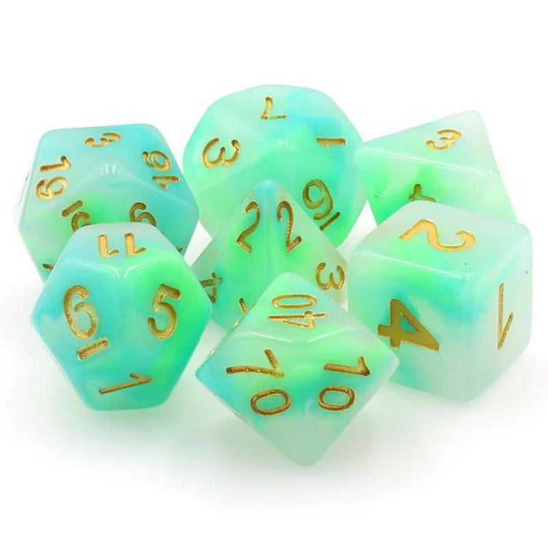 Shamrock Gold 7 dice set