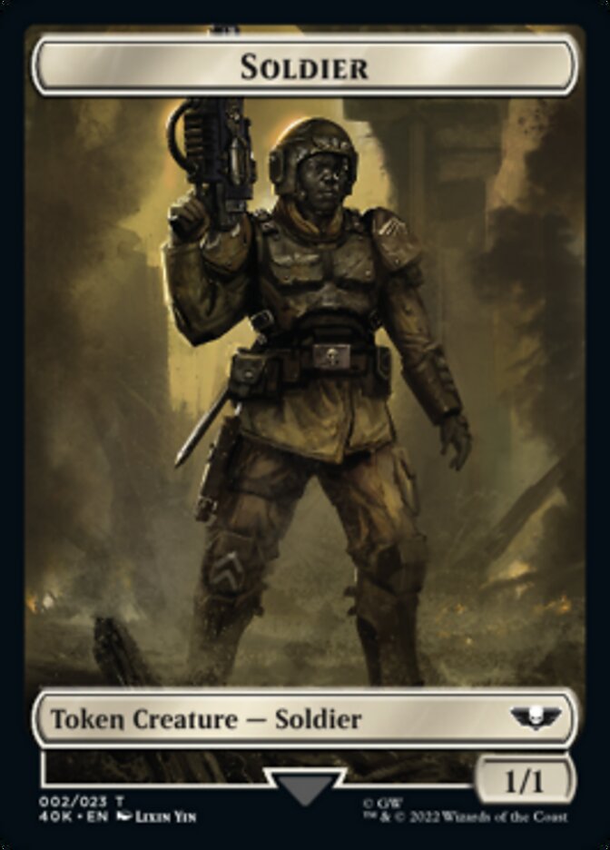 Soldier (002) // Zephyrim Double-sided Token (Surge Foil) [Universes Beyond: Warhammer 40,000 Tokens]