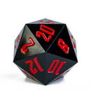 55mm Titan D20 - Sharp Edge Opaque Black and Red