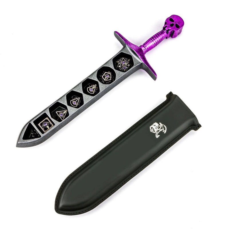 Grim Dagger Dice Case with sheath cover - Purple