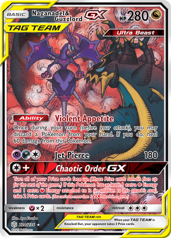 Graded: Naganadel & Guzzlord GX (224/236) [Sun & Moon: Cosmic Eclipse]