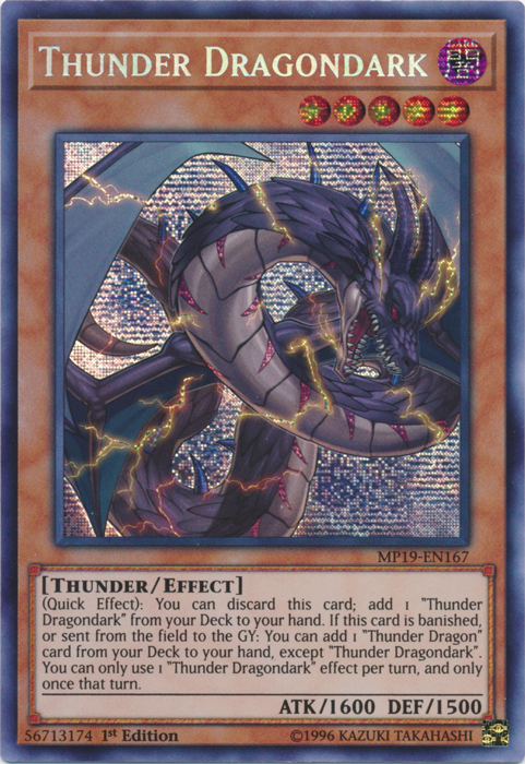 Thunder Dragondark [MP19-EN167] Prismatic Secret Rare