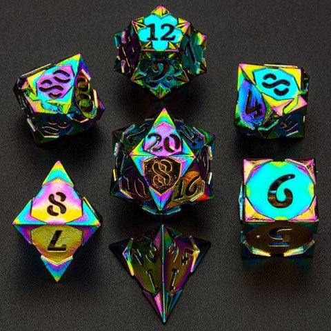 Morning Star Hollow Metal Dice Set - Prism Rainbow